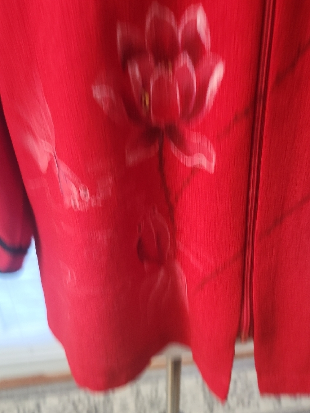 Red Mandarin Collar Jacket - Picture 4 of 6
